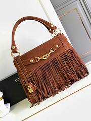 Celine Medium Annabel Bag Fringes Suede Calfskin Brown 36.5x28.5x10cm - 1