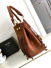 Celine Medium Annabel Bag Fringes Suede Calfskin Brown 36.5x28.5x10cm - 5