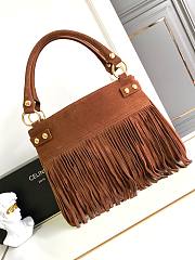 Celine Medium Annabel Bag Fringes Suede Calfskin Brown 36.5x28.5x10cm - 3