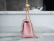 Chanel Flap Bag Pink Lambskin Bell 20x13x7cm - 6