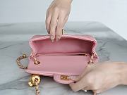 Chanel Flap Bag Pink Lambskin Bell 20x13x7cm - 5