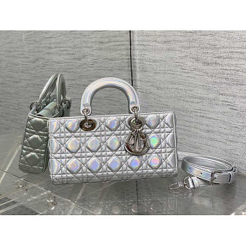 Dior Medium Lady D-joy Silver Bag 26cm