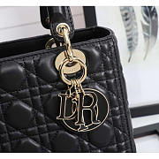 Dior Medium Lady Bag Black Cannage Lambskin 24x20x11cm - 3