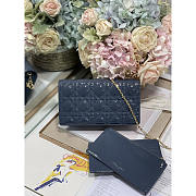 Dior Lambskin Chain Clutch Navy Blue 21.5 x 11.5 x 3cm - 3