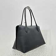 The Row Gabriel Fold-Over Tote Bag in Black Leather 37x6.5x26cm - 3