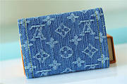 Louis Vuitton LV Victorine Wallet Denim Blue 12x9.5x1.5cm - 4