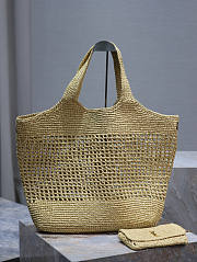 YSL Icare In Raffia Maxi Shopping Bag 55x43x5cm - 5