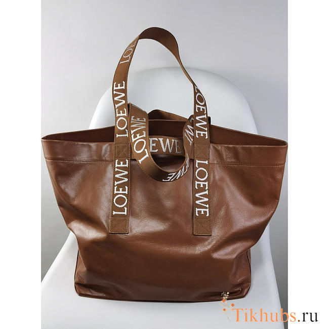 Loewe Fold Shopper In Paper Calfskin Winter Brown 50x20x31cm - 1