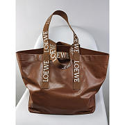 Loewe Fold Shopper In Paper Calfskin Winter Brown 50x20x31cm - 1