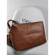 Loewe Fold Shopper In Paper Calfskin Winter Brown 50x20x31cm - 4