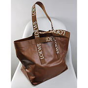 Loewe Fold Shopper In Paper Calfskin Winter Brown 50x20x31cm - 2