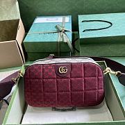 Gucci Mini GG Canvas Small Shoulder Bag 'Burgundy' 23.9x15.2x6.9cm - 1