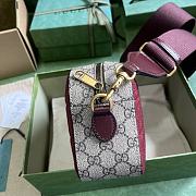 Gucci Mini GG Canvas Small Shoulder Bag 'Burgundy' 23.9x15.2x6.9cm - 6