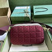 Gucci Mini GG Canvas Small Shoulder Bag 'Burgundy' 23.9x15.2x6.9cm - 5