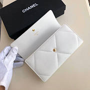 Chanel 19 Wallet Long White Lambskin 19x10x3cm - 3