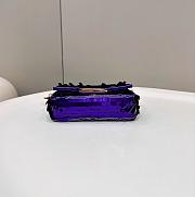 Fendi Baguette Mini Fuchsia Sequin Leather Purple Bag 19x11x5cm - 2