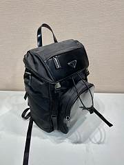 Prada Re-Nylon Brushed Leather Backpack Black 45x27x17cm - 3