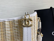 Chanel Gabrielle Rattan White 20x15x8cm - 3