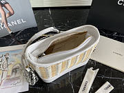 Chanel Gabrielle Rattan White 20x15x8cm - 6