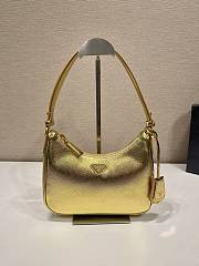 Prada Hobo Saffiano Shoulder Bag Gold 23x17x6.5cm - 1