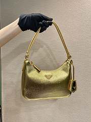 Prada Hobo Saffiano Shoulder Bag Gold 23x17x6.5cm - 5