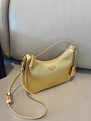 Prada Hobo Saffiano Shoulder Bag Gold 23x17x6.5cm - 2