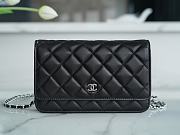 Chanel Wallet On Chain WOC Black Lambskin Silver 19x12.5x3.5cm - 1