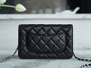 Chanel Wallet On Chain WOC Black Lambskin Silver 19x12.5x3.5cm - 4