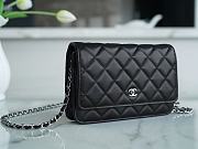 Chanel Wallet On Chain WOC Black Lambskin Silver 19x12.5x3.5cm - 3