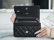 Chanel Wallet On Chain WOC Black Lambskin Silver 19x12.5x3.5cm - 2