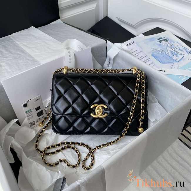 Chanel Woc Wallet On Chain Gold Small Vintage Bag Black 22x14.5x8cm - 1