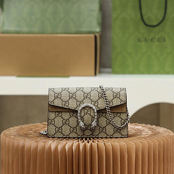 Gucci Dionysus GG Super Mini Bag Taupe 16.5x10x4cm