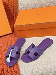 Hermes Oran Purple Slipper - 2