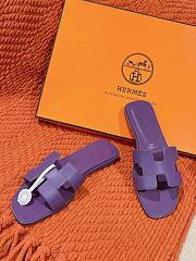 Hermes Oran Purple Slipper - 3