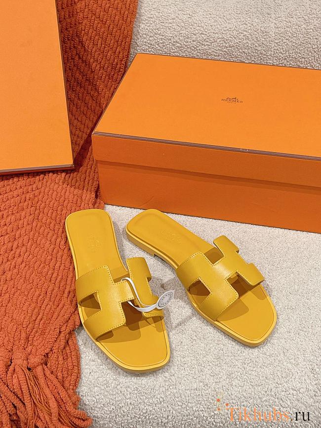 Hermes Oran Yellow Slipper - 1