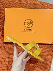 Hermes Oran Yellow Slipper - 4