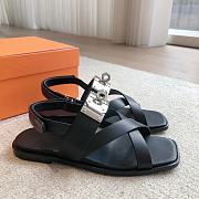 Hermes Ines Sandal Black - 4