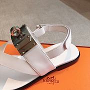 Hermes Ines Sandal White - 5