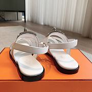 Hermes Ines Sandal White - 4