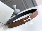 Tom Ford Brown Silver Belt 3.8cm - 1