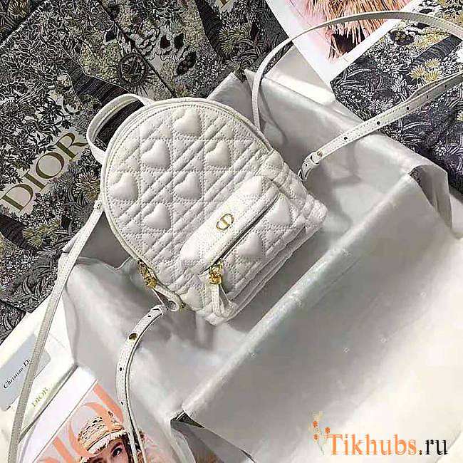 Dior Mini Dioramour Backpack White 16x21x8.5cm - 1