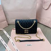 Miu Miu Matelasse Leather Crossbody Black Flap Bag 19x13x5cm - 1