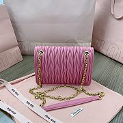 Miu Miu Matelasse Leather Crossbody Pink Flap Bag 19x13x5cm - 2