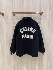 Celine Baseball Teddy Jacket Textured Wool Black - 3