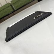 Gucci Logo Leather Card Holder Black 9x10cm - 5