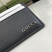 Gucci Logo Leather Card Holder Black 9x10cm - 2