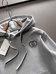 Gucci Cotton Jersey Hooded Sweatshirt Grey - 3