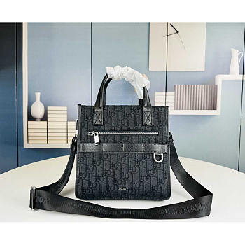 Dior Safari North-south Tote Bag Black 21x23.5x7.5cm