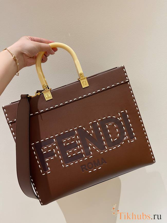 Fendi Sunshine Brown Bag Tote 35x31x17cm - 1