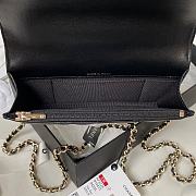 Chanel Flap Bag Top Handle Black Lambskin 17x9.5x4cm - 5